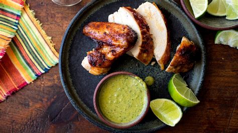 peruvian chicken with spicy cilantro sauce